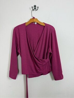 Betabrand Pink Soft Wrap Top Sz XL
